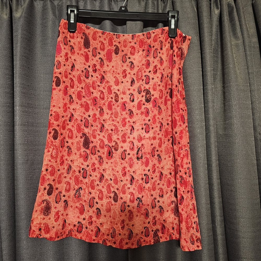 Vintage Y2K Christian Lacroix Vibrant Red Paisley Flowy Skirt